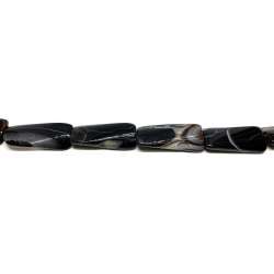 Ágata Negra Veteada Rectángulo "S" 17x40mm