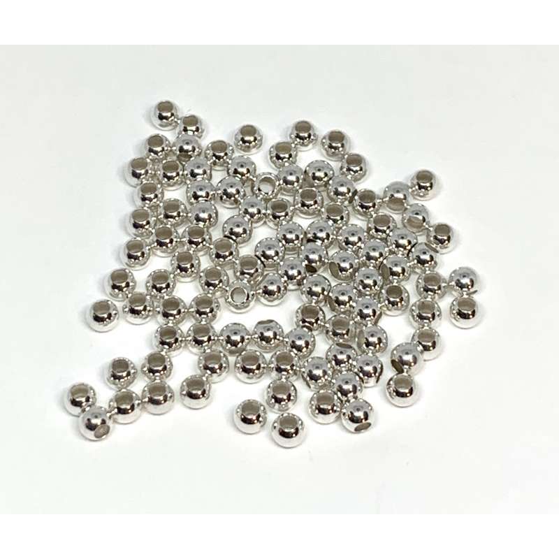 Bolas lisas de Plata de Ley de 3mm