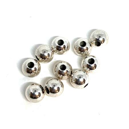 Bolas lisas de Plata de Ley de 6mm