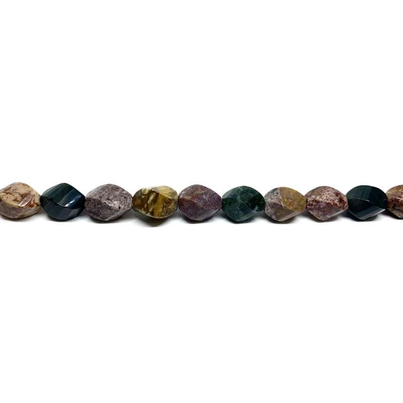 Jaspe Océano oliva "S" 10x16mm facetado