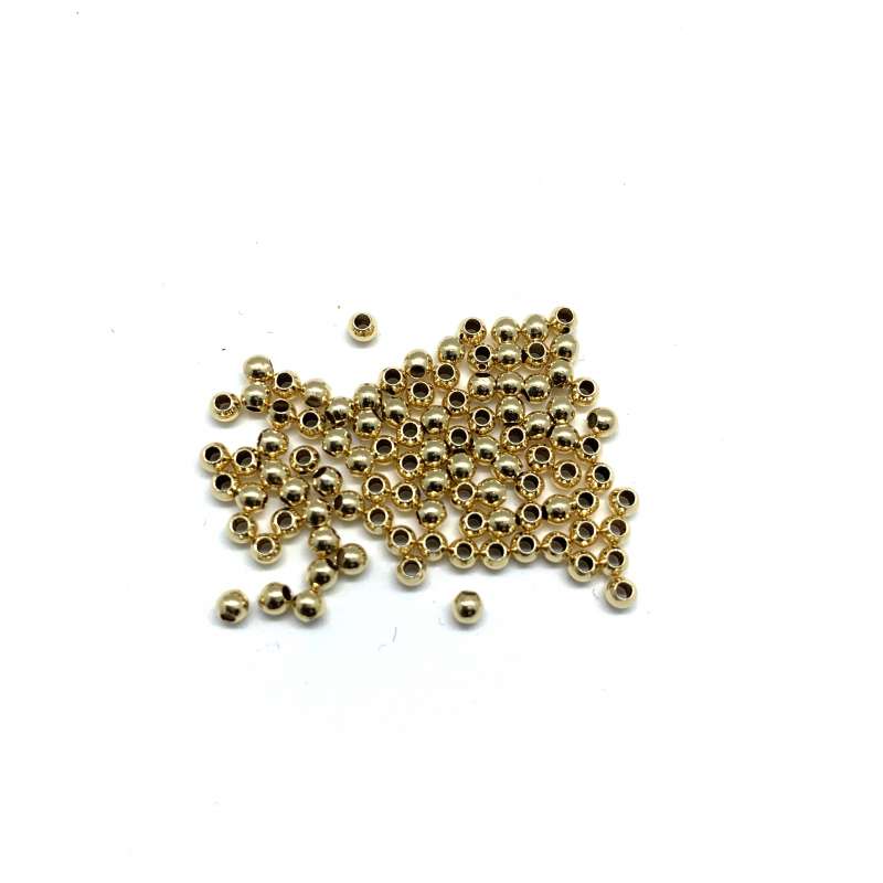 Bolas lisas de Gold Filled de 2,5mm (Agujero Grande)